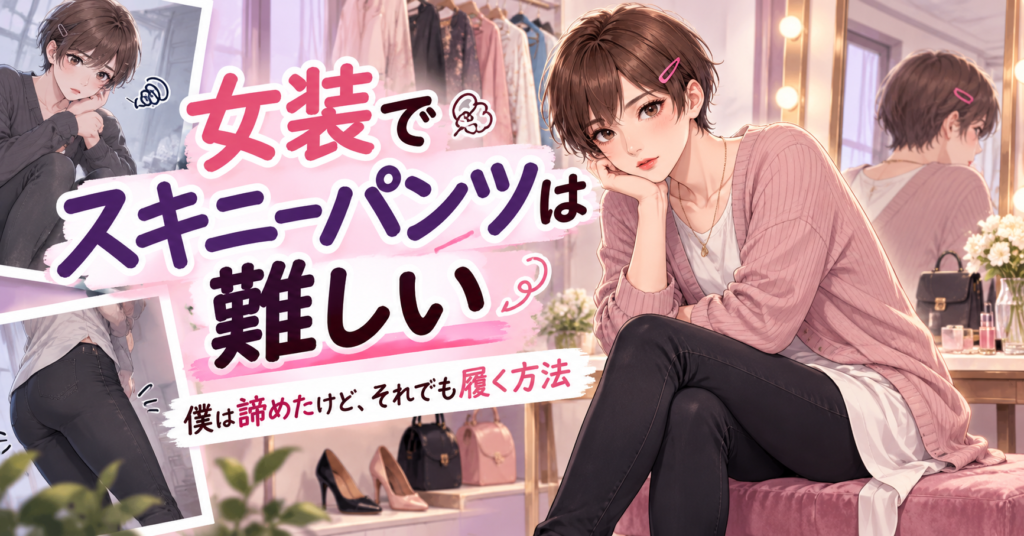 女装でスキニーパンツを履いたときの太ももと脚のライン