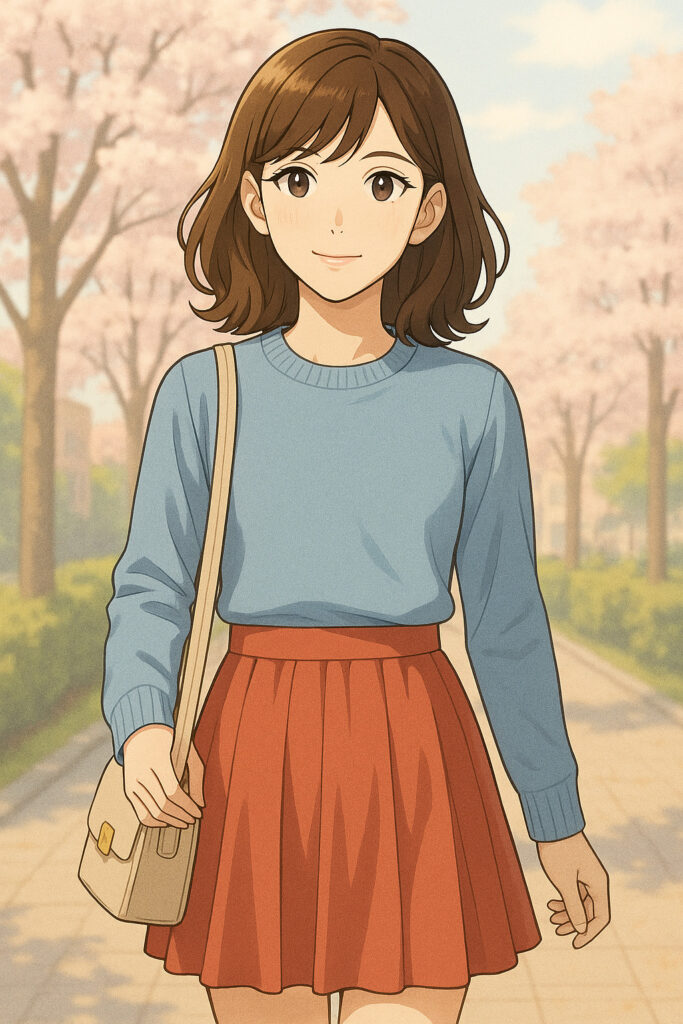 春先・初夏コーデ｜真面目フェイスに色で裏切る