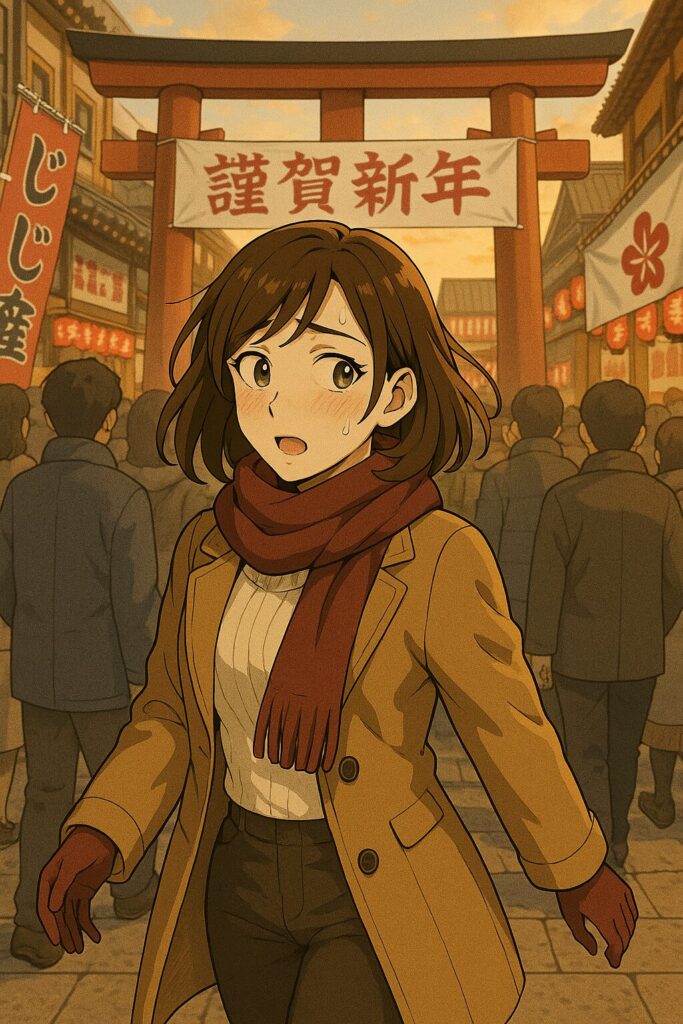 正月の雰囲気が変わった街を歩く女装男子