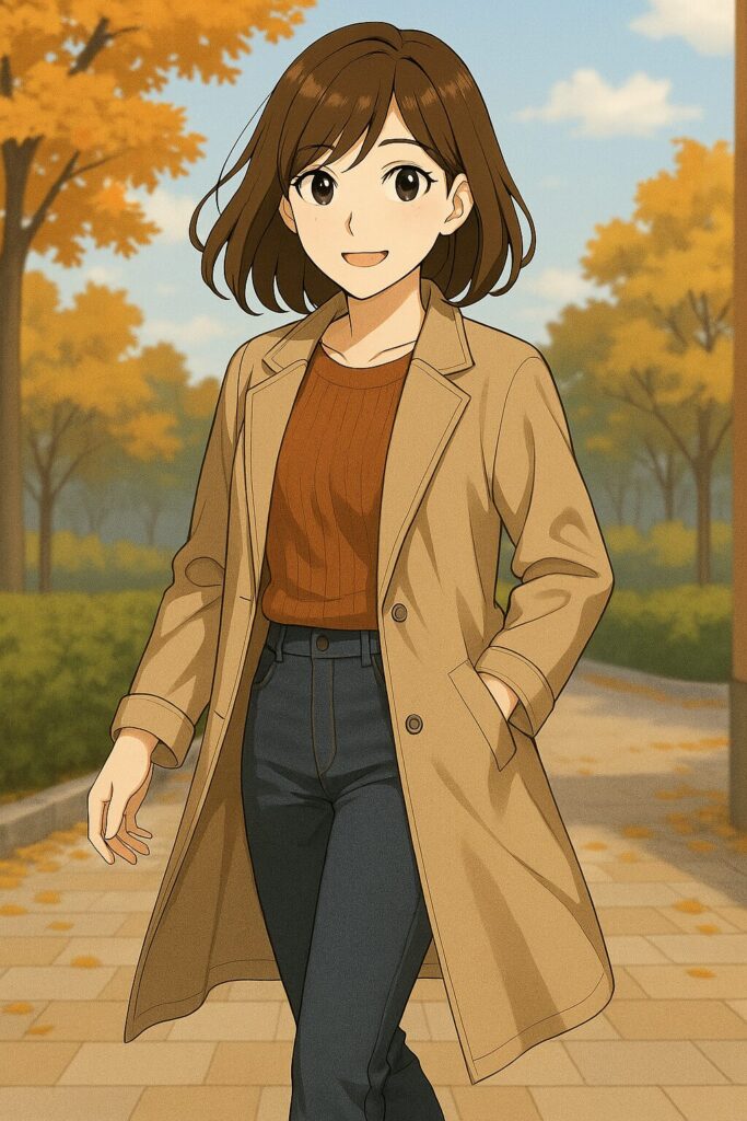 トレンチコートを着ている女装男子