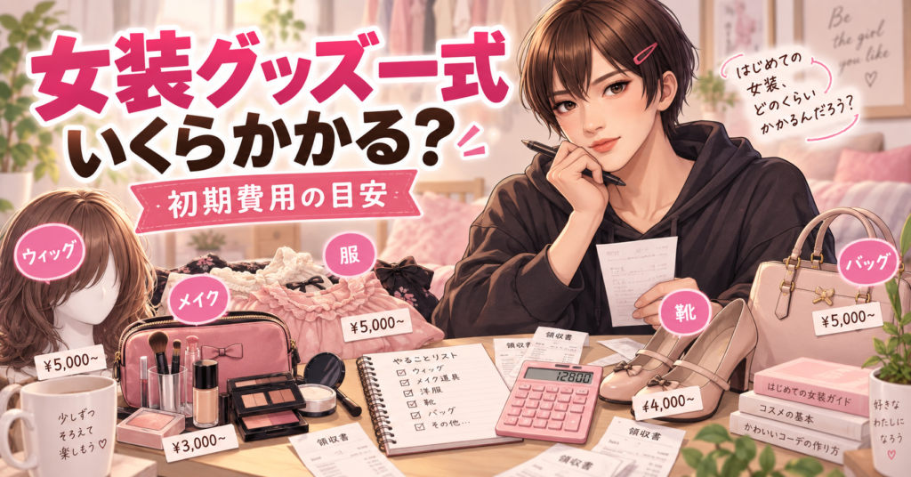 女装グッズを一式そろえたときの初期費用