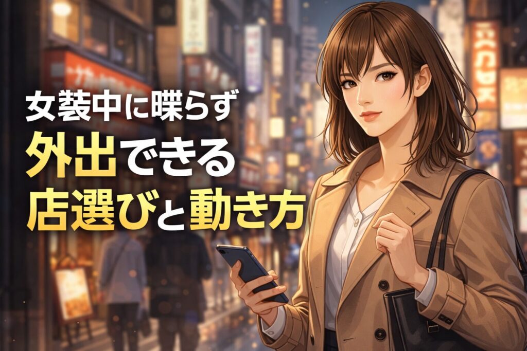 女装中に喋らずに外出する方法を解説する記事のトップ画像