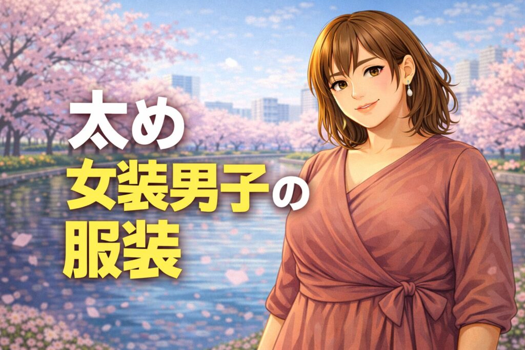 太め体型でもパスしやすい女装の服選びと見せ方を解説するビジュアル