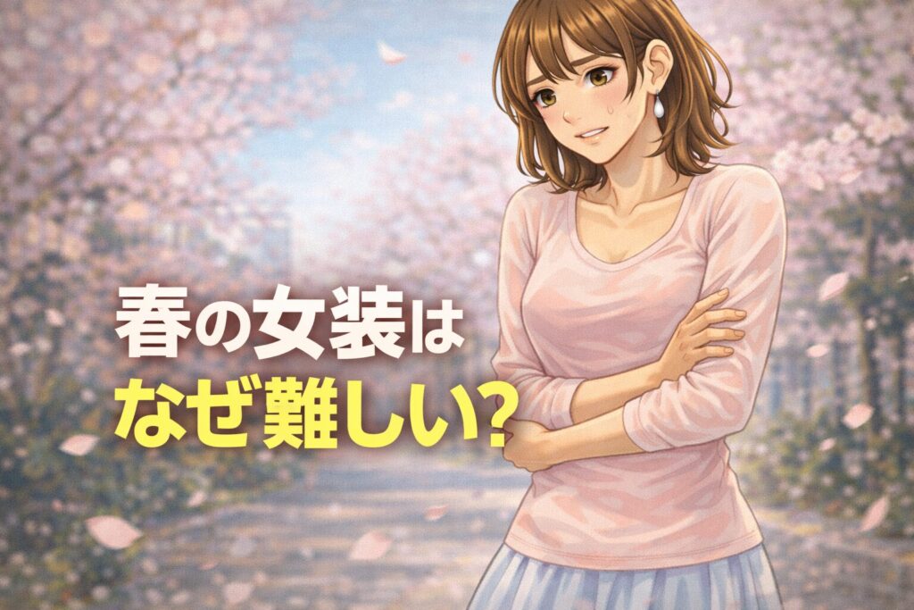 春服の女装が難しく感じる理由を、薄さと色、体のラインの視点から解説する記事のトップ画像