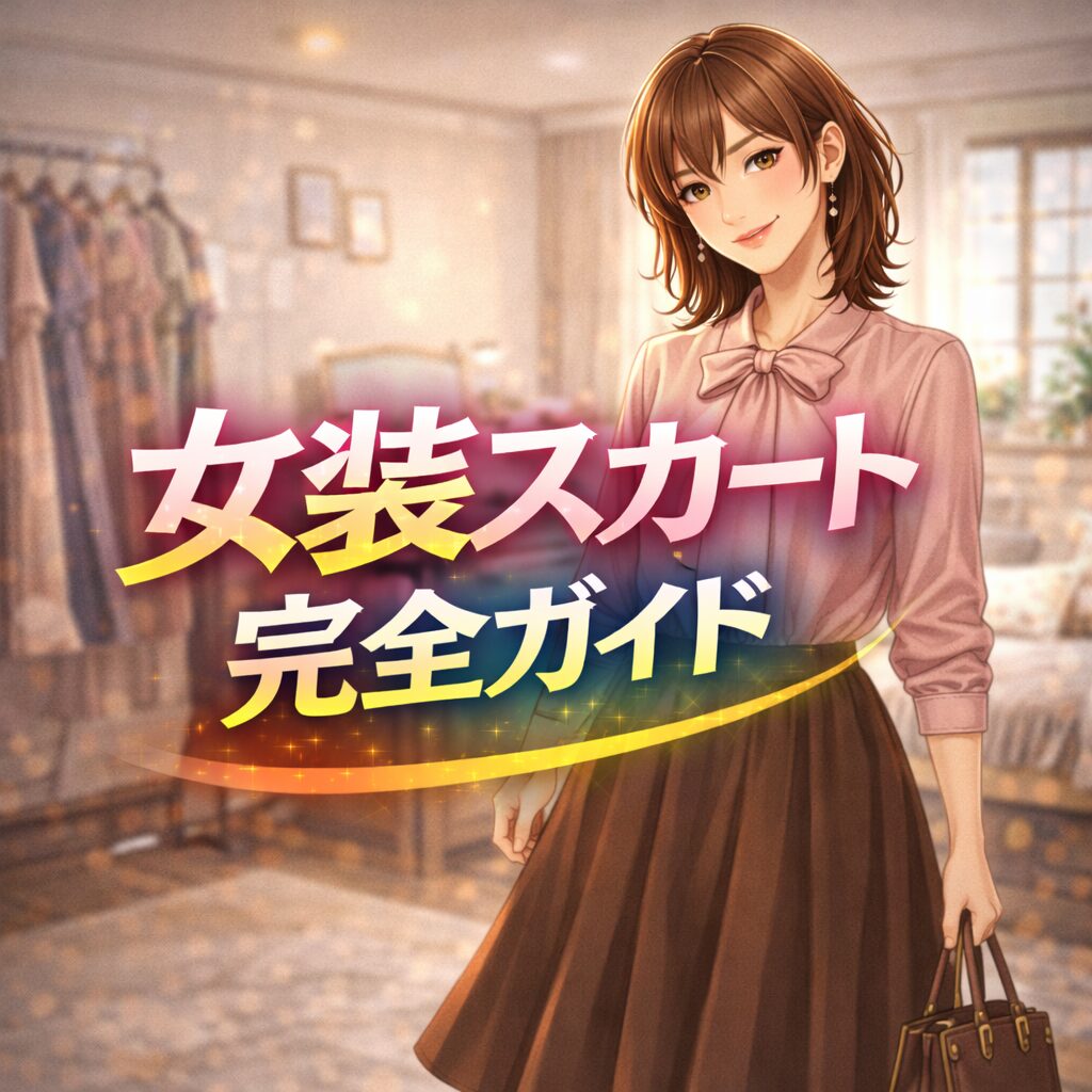 女装スカートの選び方総まとめ｜体型カバー・季節対応・外出時の注意点を紹介する女装男子のイラスト