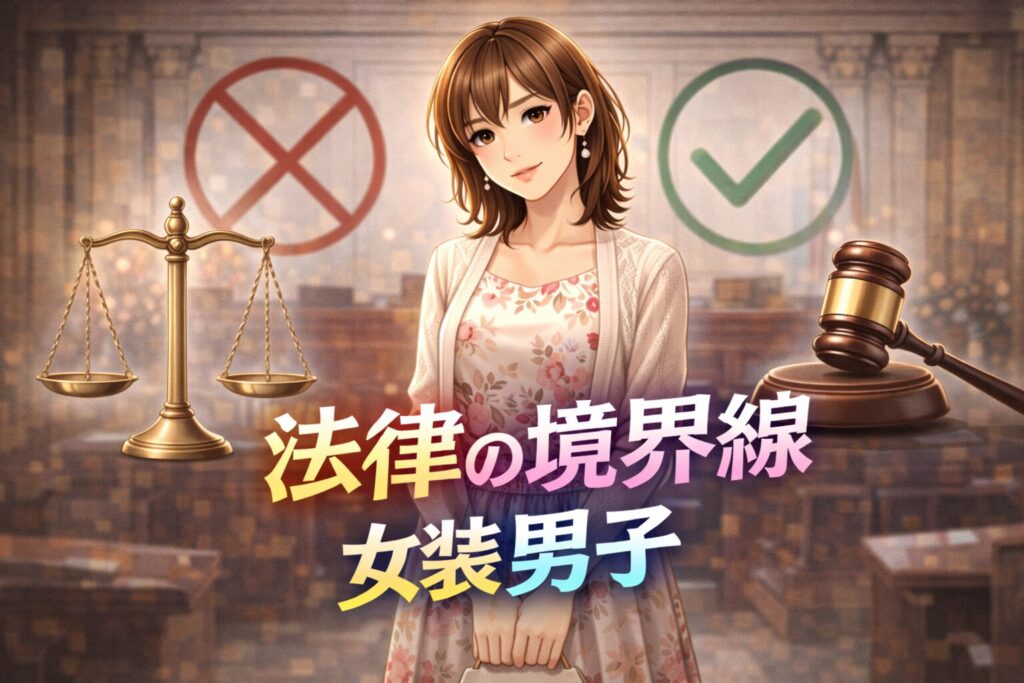 女装と法律の境界線｜違法になるケースとならないケースを解説する美しい女装男子イラスト