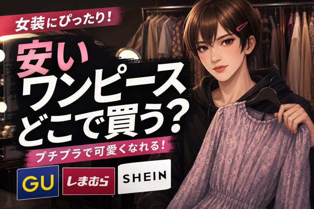 GU・しまむら・SHEINなどで女装用の安いワンピースを探す女装男子