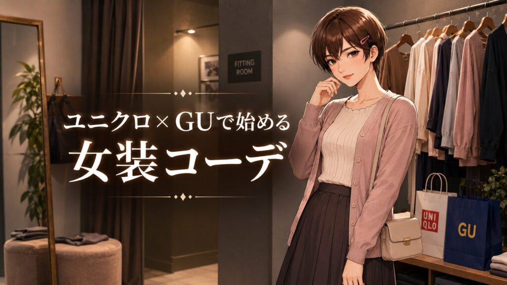 ユニクロとGUの服を組み合わせて女装コーデを作る女装男子