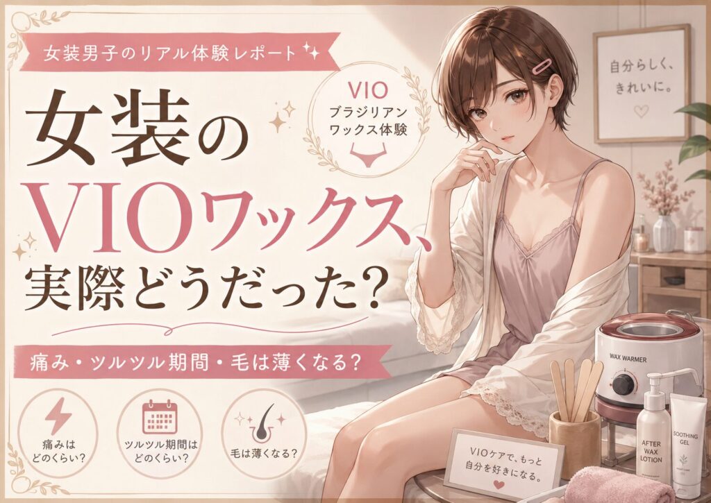 女装のVIOをブラジリアンワックスで処理した体験とツルツル感