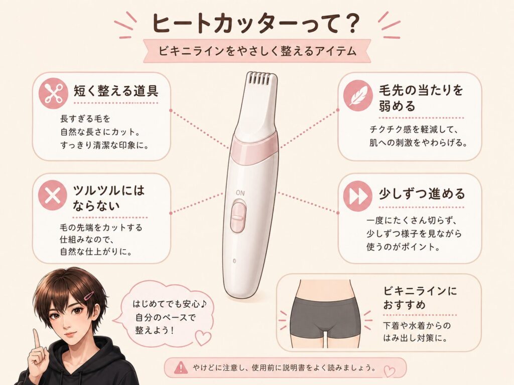 ヒートカッターでアンダーヘアを短くして毛先のチクチクを減らす仕組み