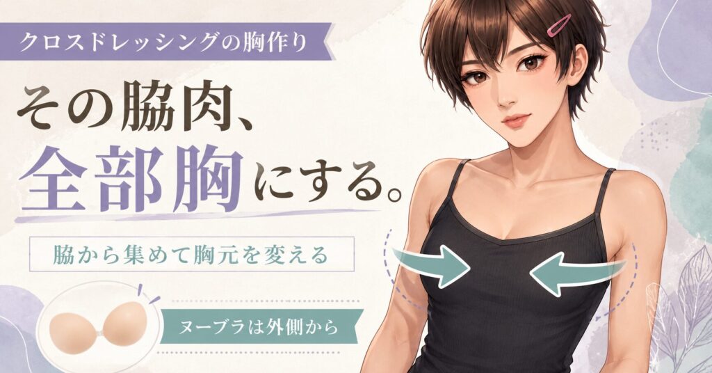 男の胸にヌーブラを貼って谷間を作る方法