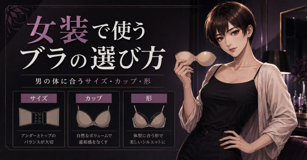 男が女装で使うブラのサイズとカップの選び方