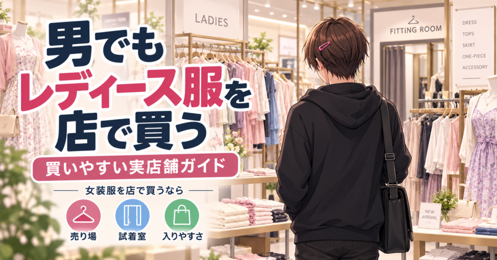 男の姿で女装用のレディース服を実店舗で買う