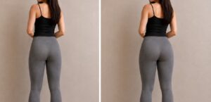 女装でヒップパッドを入れたお尻と入れていないお尻の比較