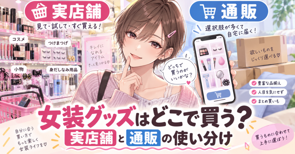 女装グッズを実店舗と通販で買い分ける