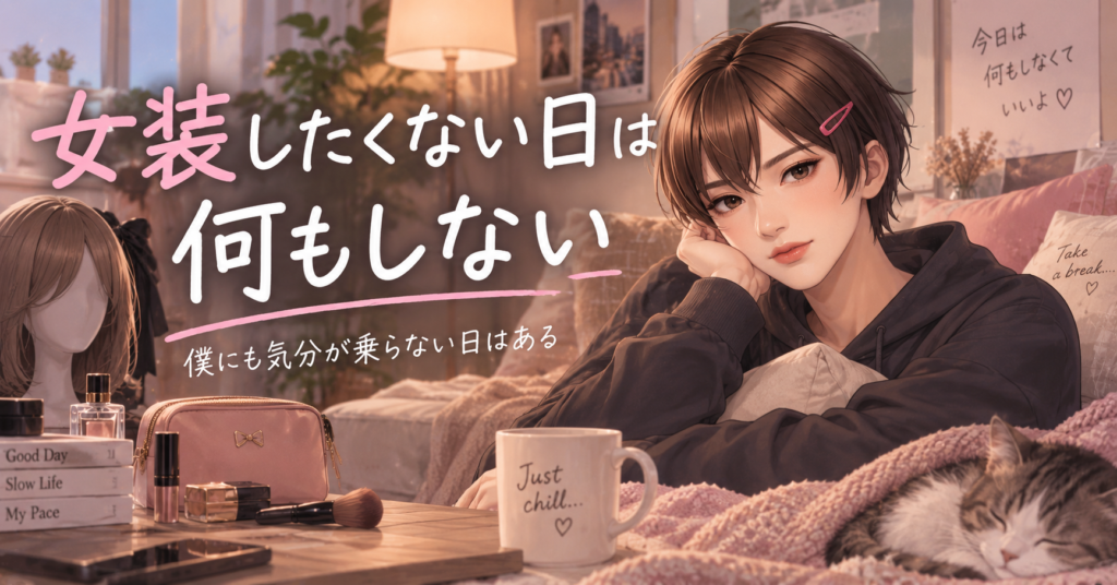 女装したくない日に何もしないで過ごす女装男子