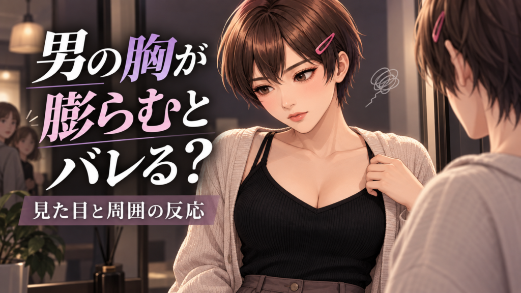 男の胸が膨らんだとき周囲にバレるかを紹介