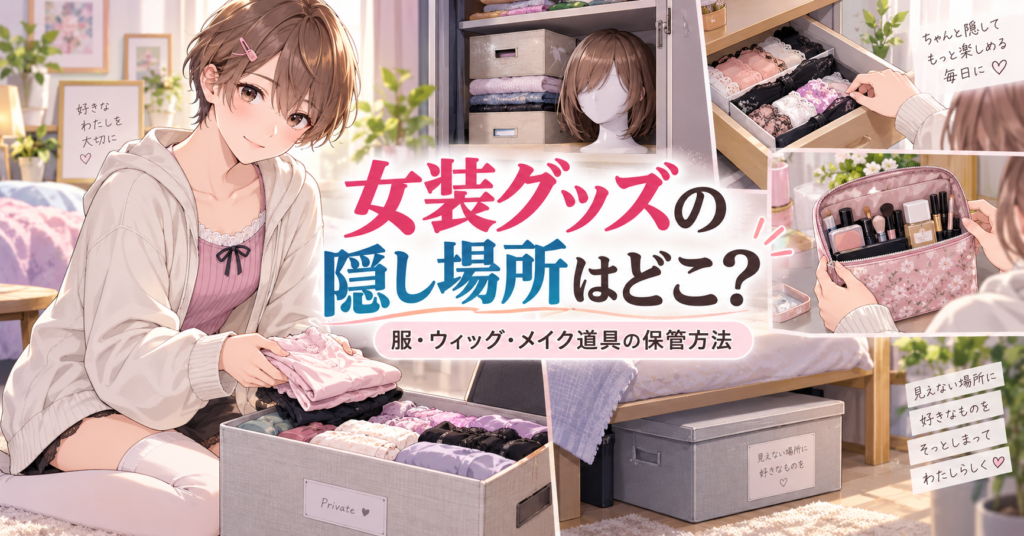 女装グッズの隠し場所と服・ウィッグ・メイク道具の保管方法