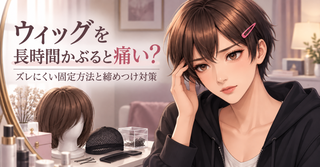 女装でウィッグを長時間かぶると痛いときの締めつけ対策