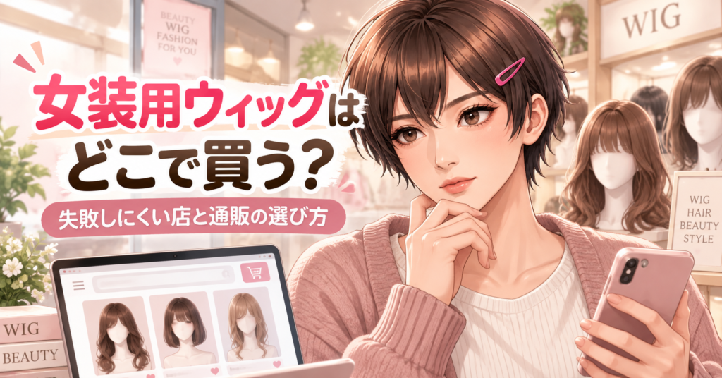 女装用ウィッグを実店舗と通販で買う方法