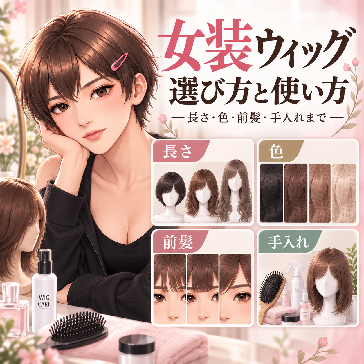女装ウィッグの選び方と使い方